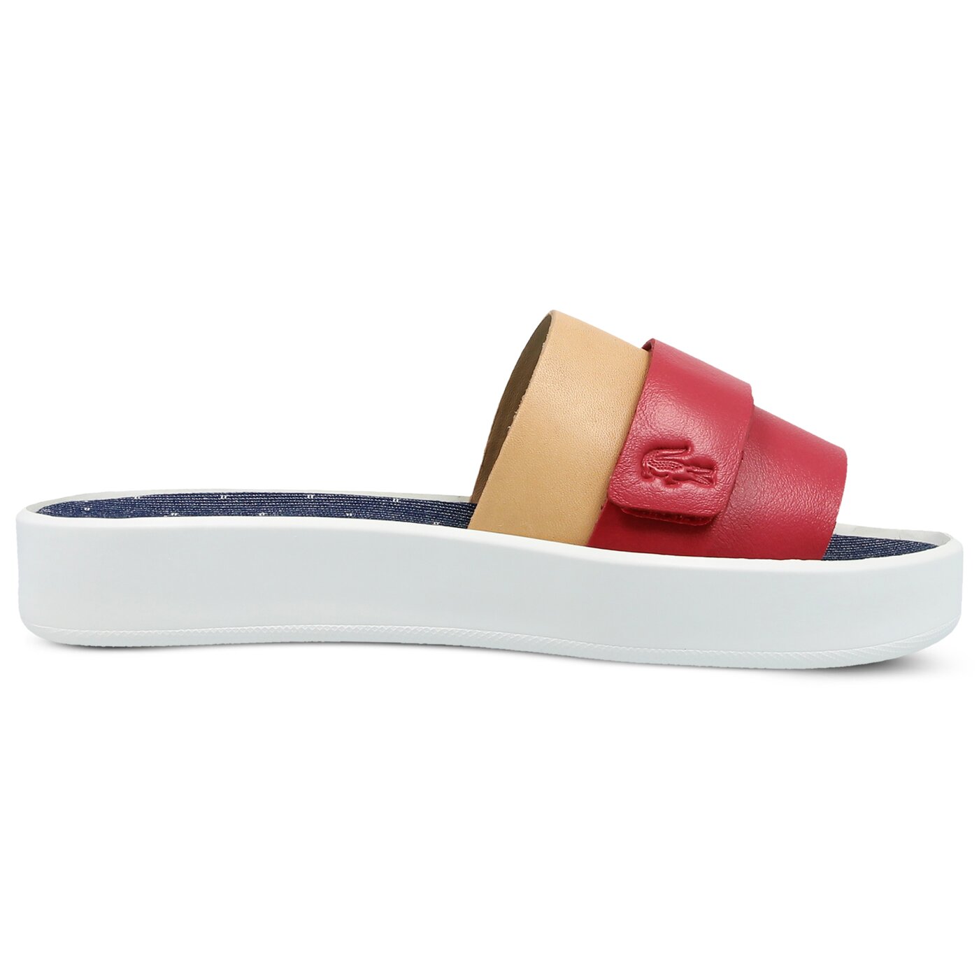 Damskie klapki LACOSTE PIRLE SLIDE 118 1 735caw0051x65 kolor czerwony