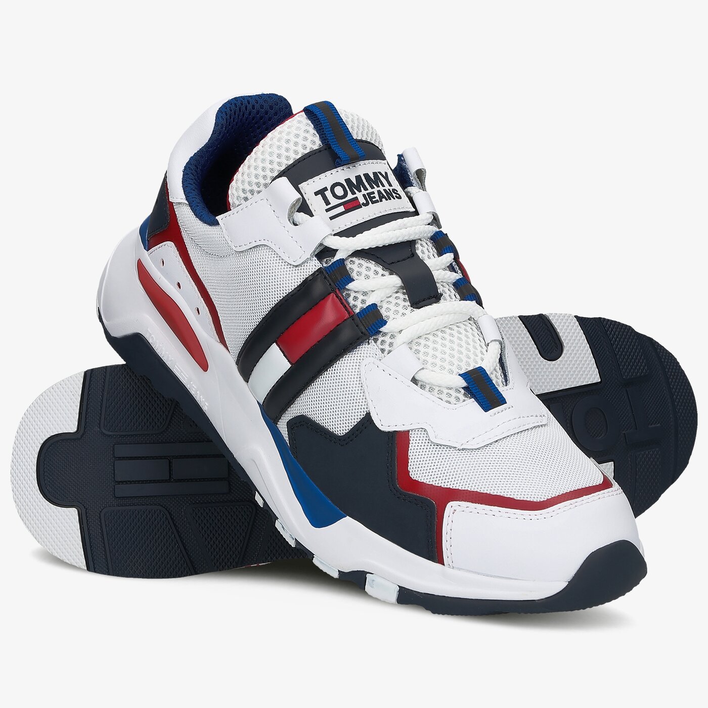 Męskie sneakersy (buty) TOMMY HILFIGER TOMMY JEANS COOL RUNNER em0em004840k9 kolor biały