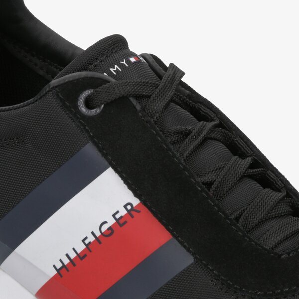 Męskie sneakersy (buty) TOMMY HILFIGER CORPORATE MIX FLAG RUNNER fm0fm02379990 kolor czarny