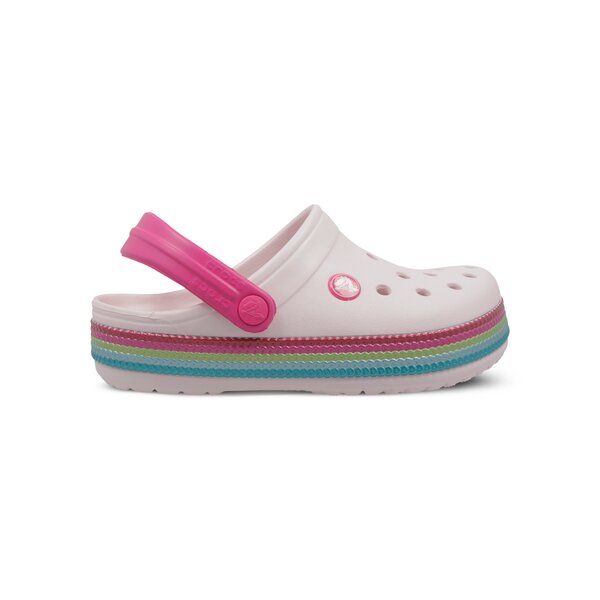 Dziecięce sandały / klapki CROCS CROCBAND SEQUIN BAND CLOG K 2055256pik kolor różowy