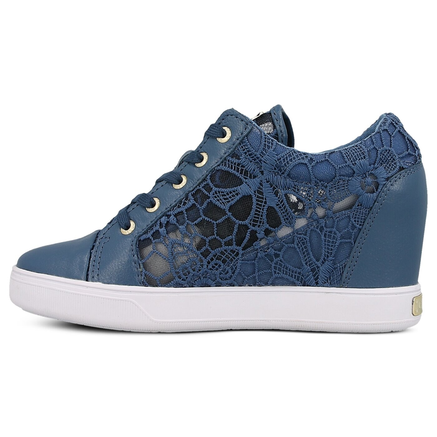 Damskie trampki GUESS FINNA flfin1lac12blue kolor niebieski