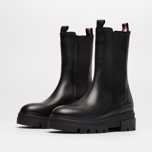 Damskie botki / sztyblety TOMMY HILFIGER MONOCHROMATIC CHELSEA BOOT fw0fw06730bds kolor czarny