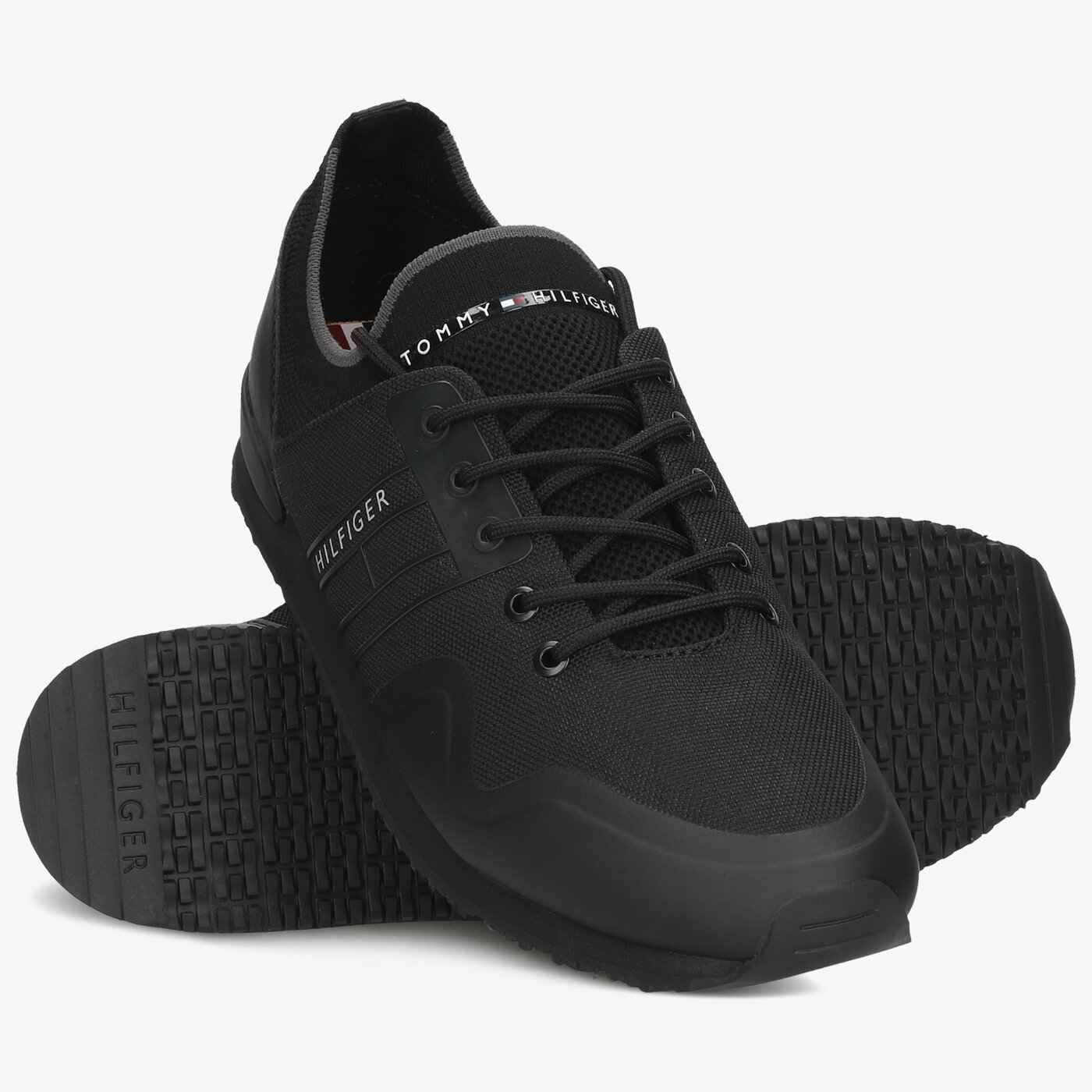 Męskie sneakersy (buty) TOMMY HILFIGER ICONIC SOCK KNIT RUNNER fm0fm03615bds kolor czarny