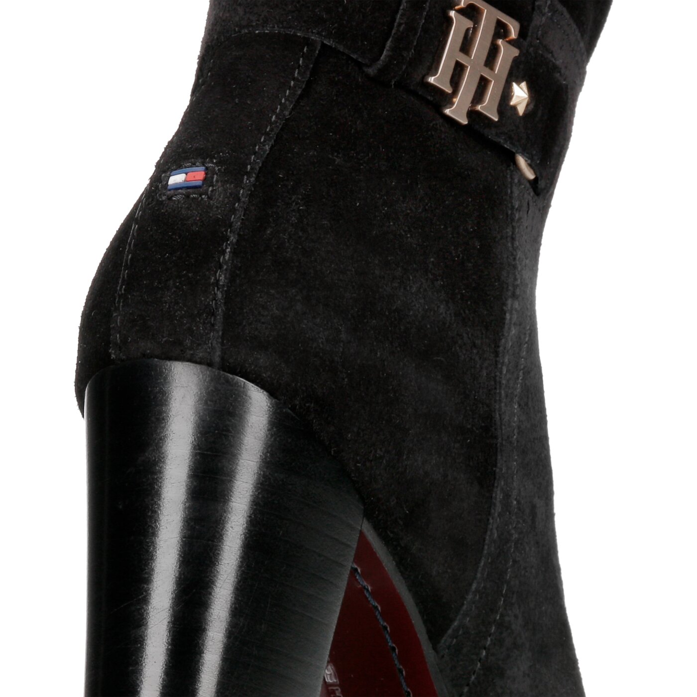 Damskie kozaki TOMMY HILFIGER BASIC HIKING HEELED BOOT SUEDE fw0fw03631990 kolor czarny