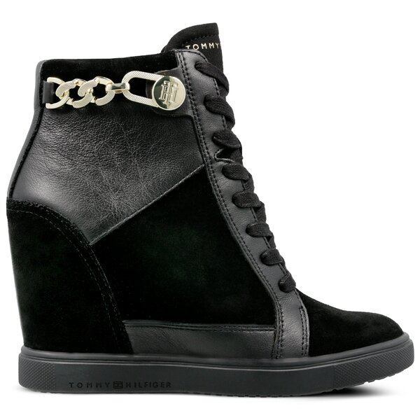 Damskie sneakersy (buty) TOMMY HILFIGER TOMMY CHAIN DRESS SNEAKER fw0fw03332990 kolor czarny