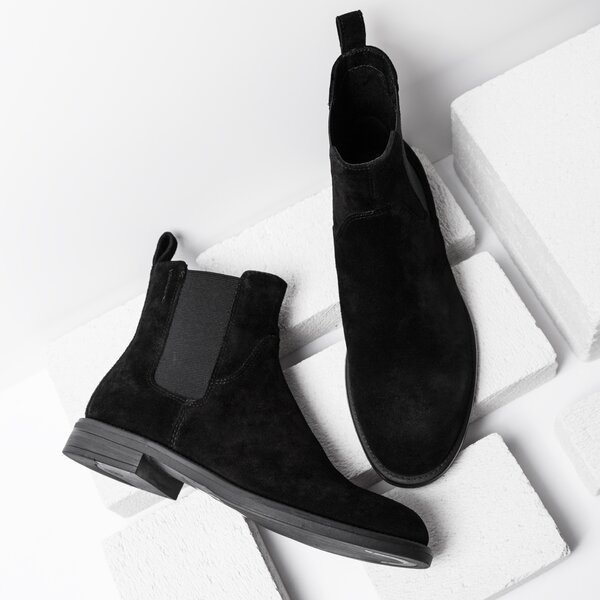 Damskie botki / sztyblety VAGABOND AMINA SUEDE BLACK 420384020 kolor czarny