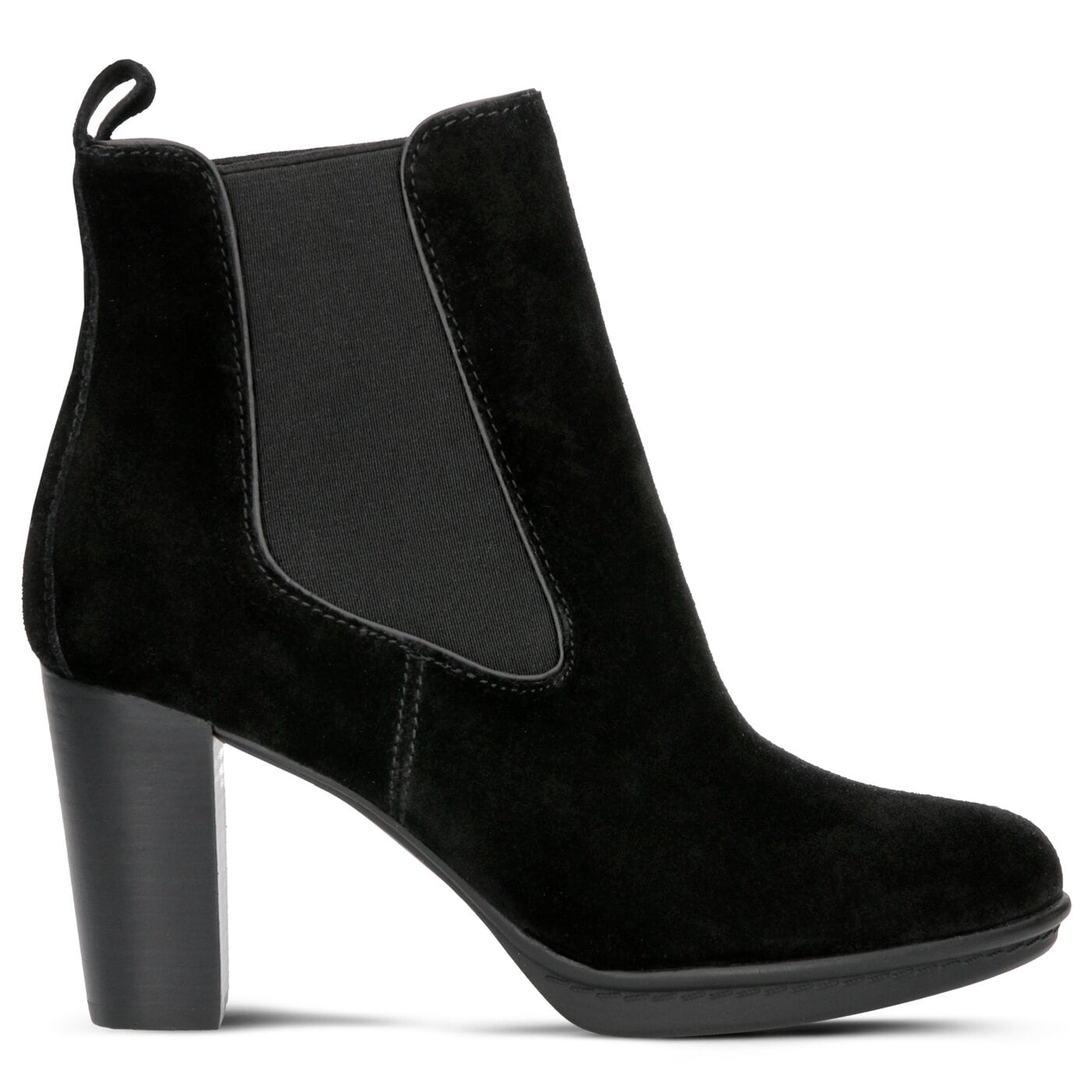 Damskie botki / sztyblety TOMMY HILFIGER BASIC CHELSEA HEEL BOOT SUEDE fw0fw03574990 kolor czarny
