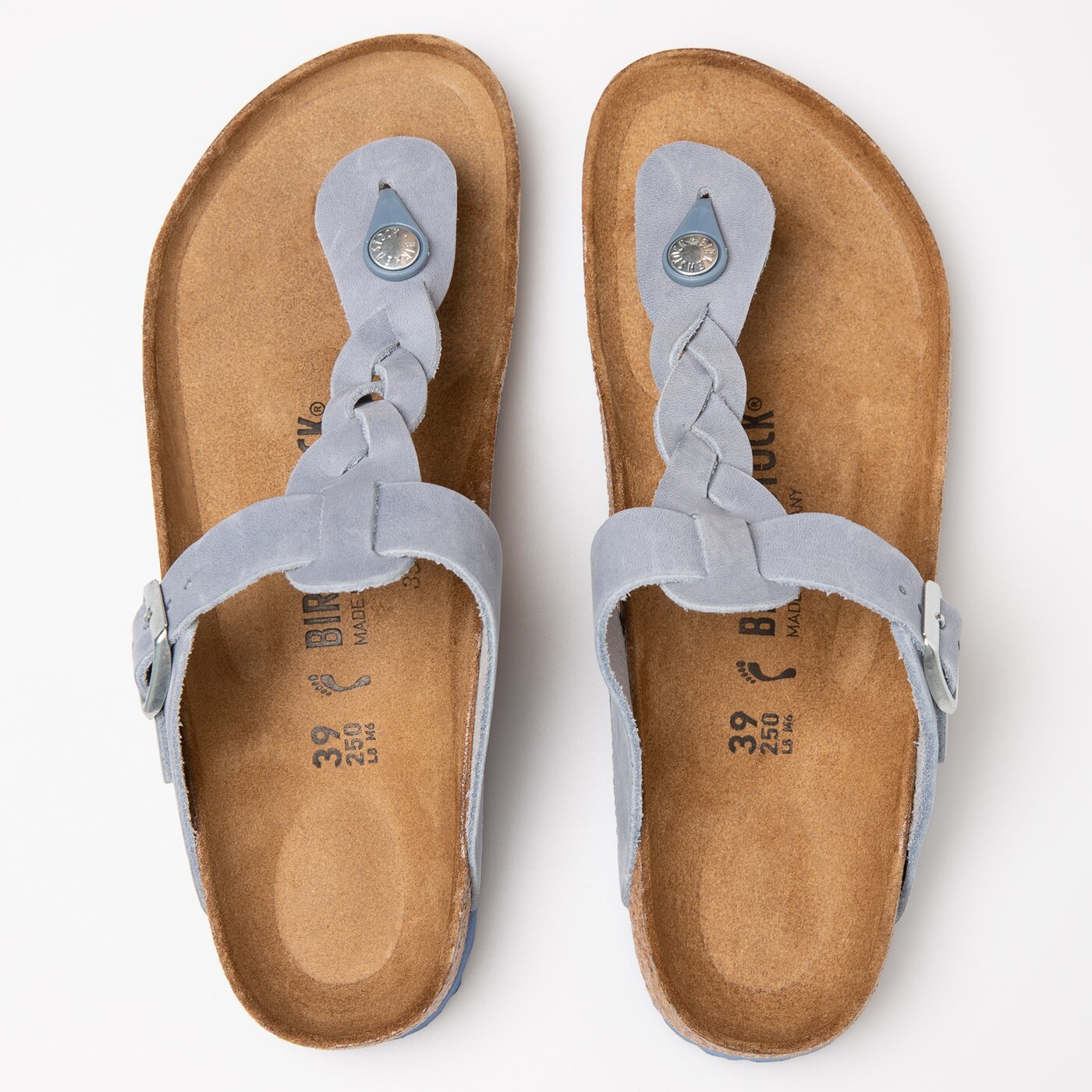 Damskie klapki BIRKENSTOCK GIZEH BRAIDED 1021361 kolor niebieski