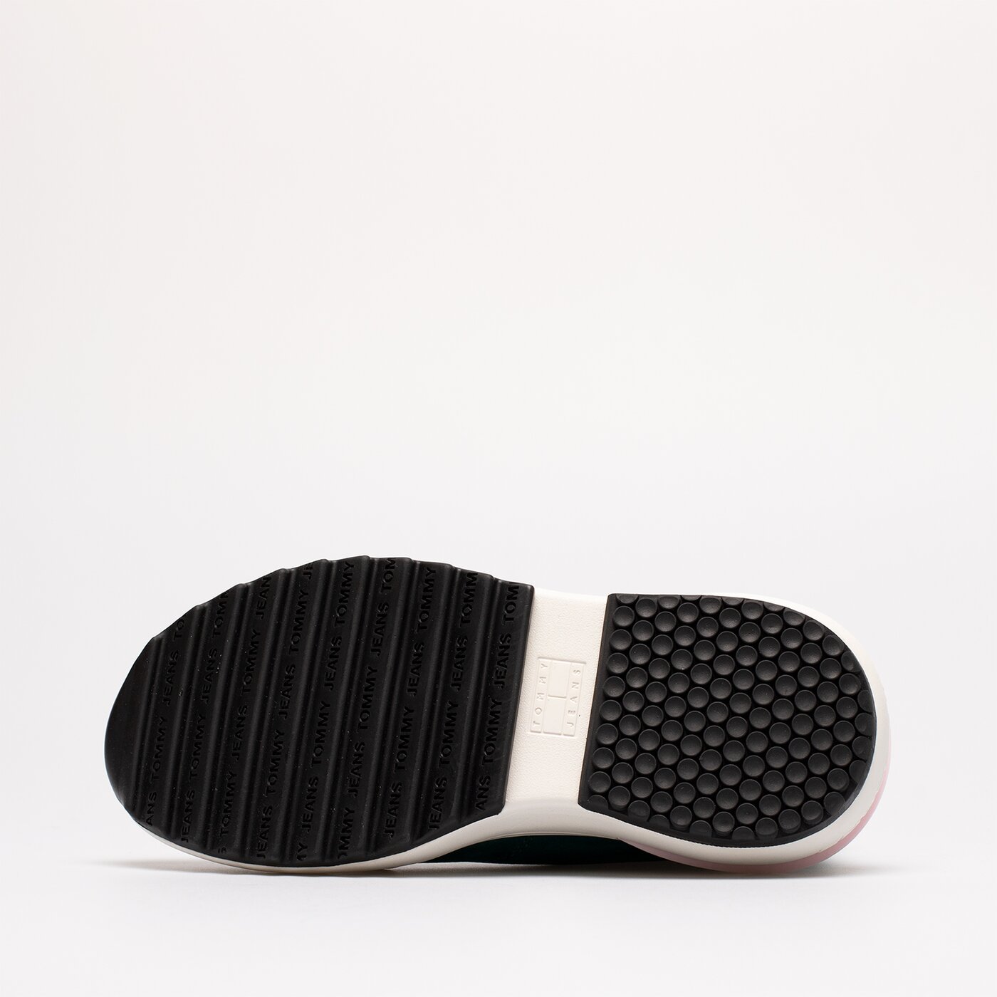 Damskie sneakersy (buty) TOMMY HILFIGER TOMMY JEANS NUBUK MID RUN CLEAT en0en01982l6o kolor zielony