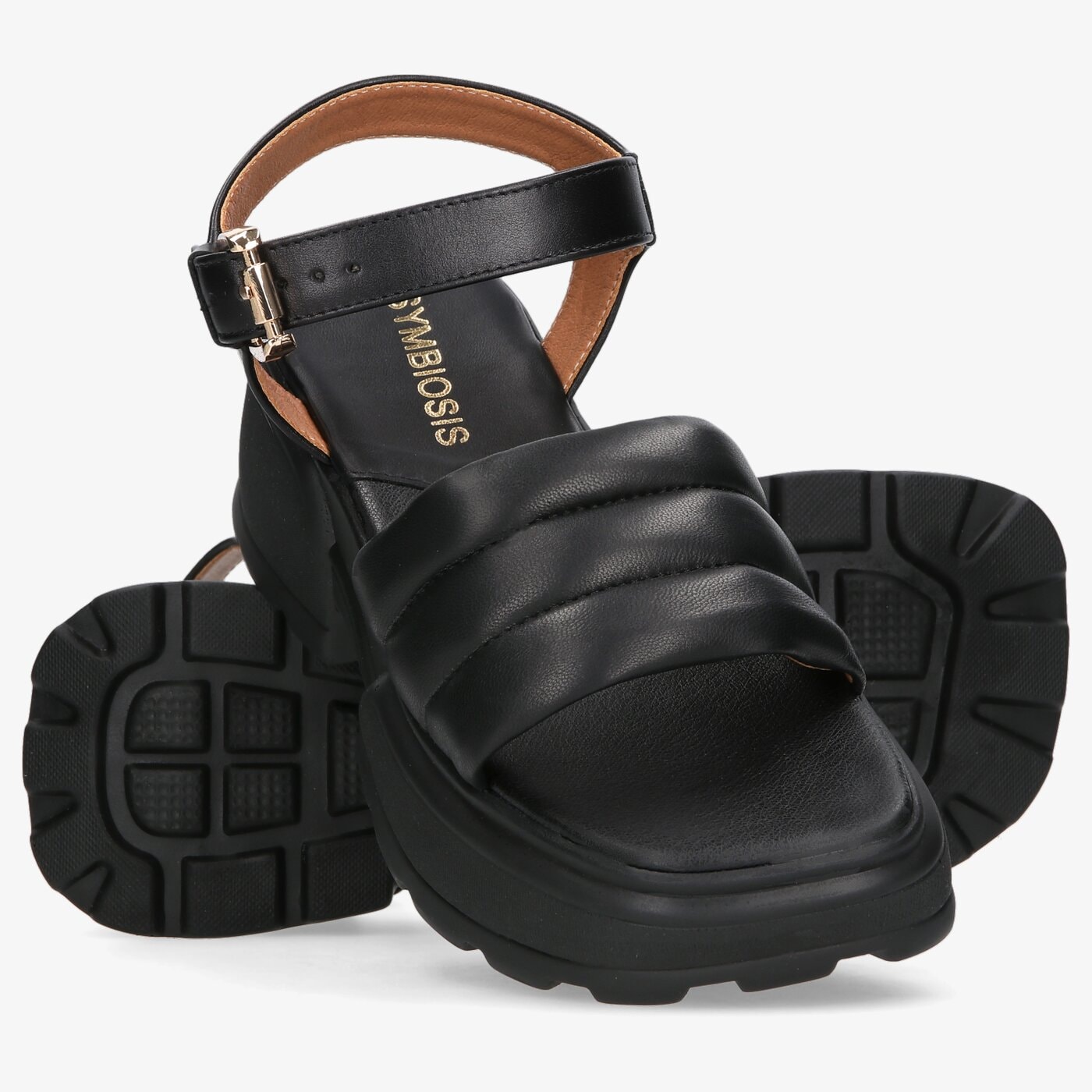 Damskie sandały SYMBIOSIS SANDALS PUFFY syws122013 kolor czarny