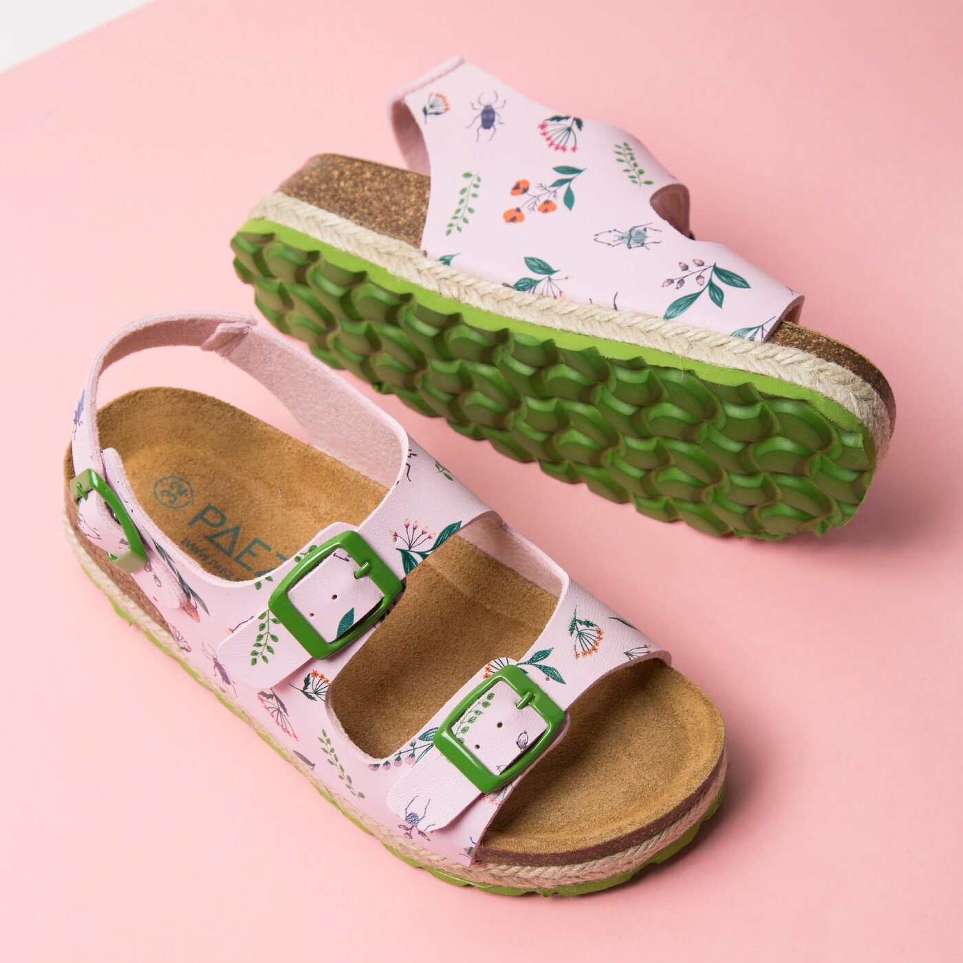Dziecięce sandały / klapki PAEZ BIO FLOWER BUGS NUDE 1832752k07512 kolor różowy