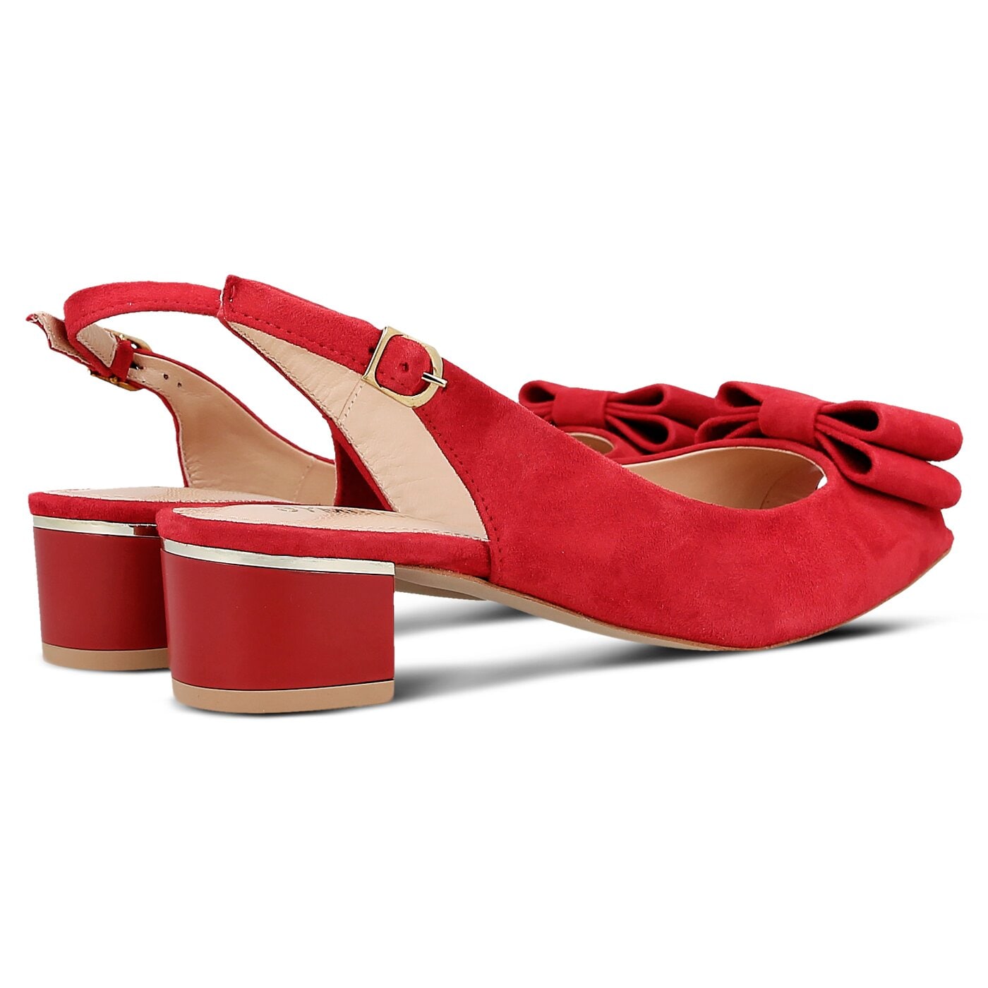 Damskie sandały SYMBIOSIS AURORA SANDAŁY ZAMSZ CZERWONE 928134 kolor czerwony