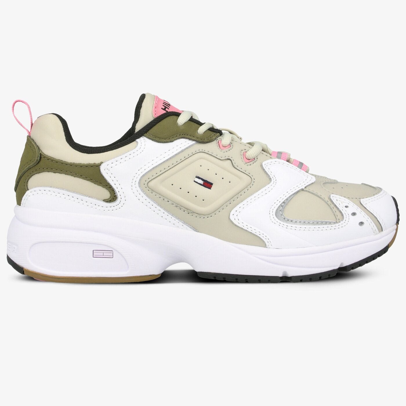 Damskie sneakersy (buty) TOMMY HILFIGER WMNS HERITAGE SNEAKER en0en00721peg kolor khaki