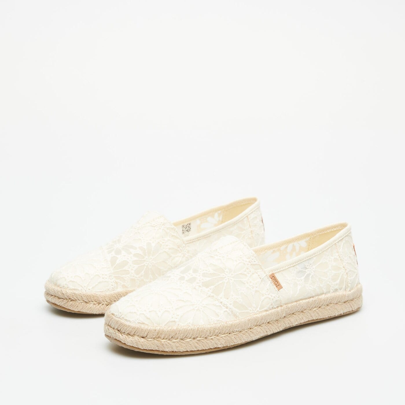 Damskie espadryle TOMS NATURAL FLORAL LACE 10020685 kolor beżowy