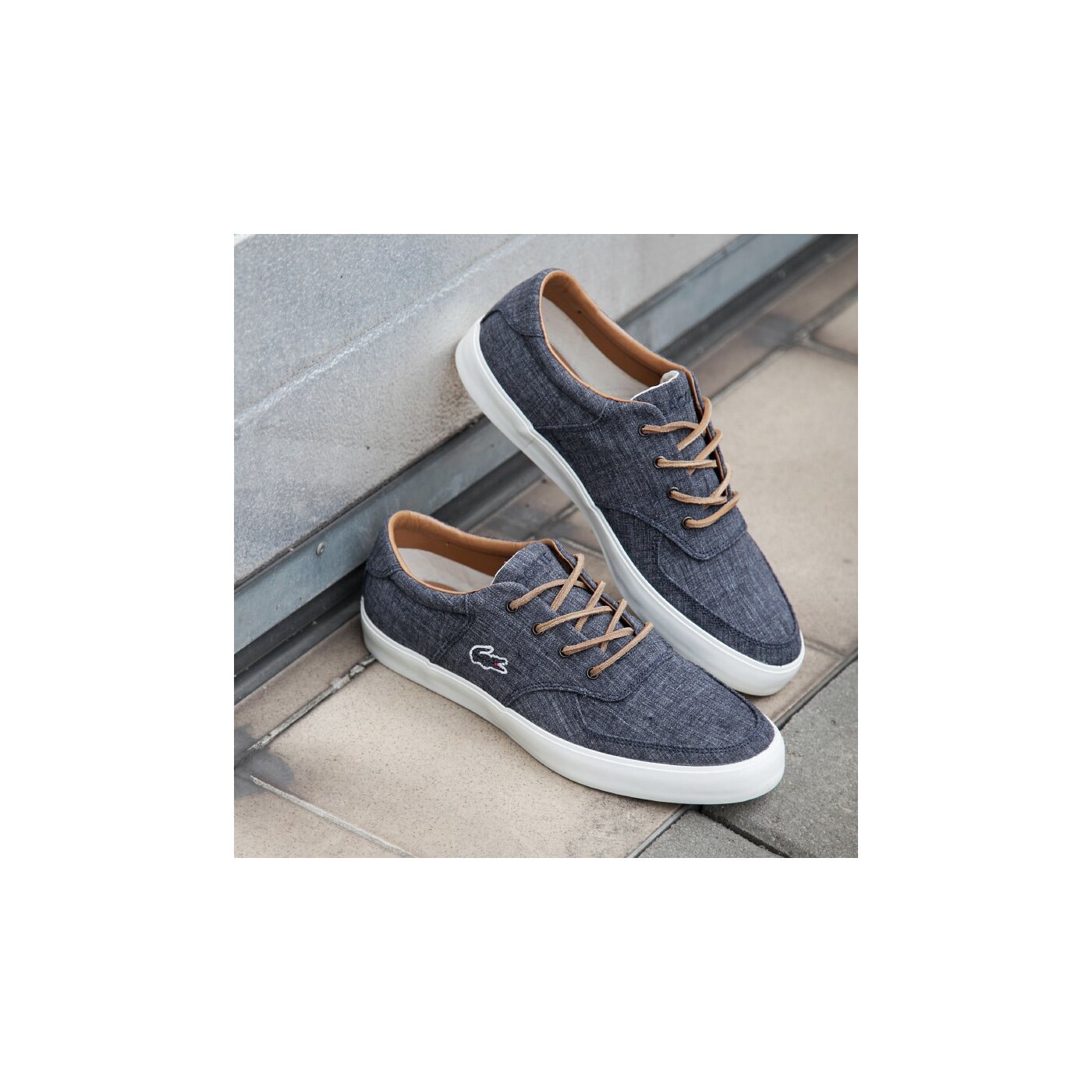 Męskie półbuty LACOSTE GLENDON 12  729srm2416003 kolor granatowy