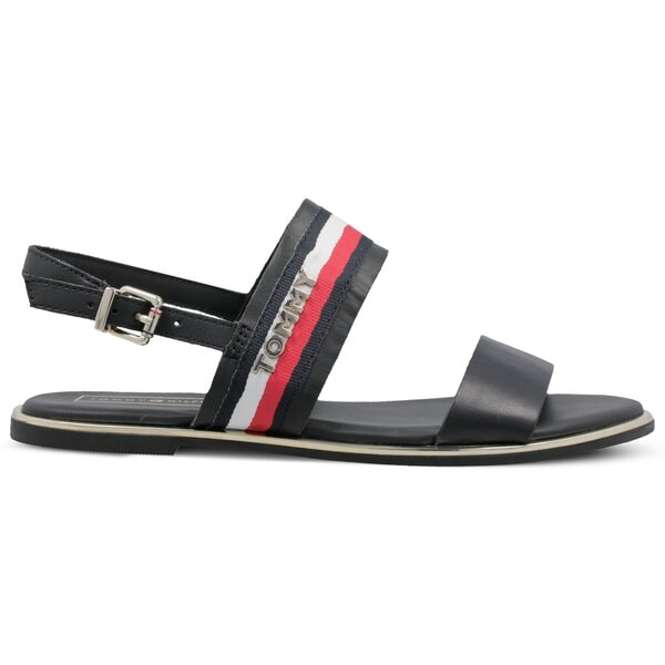 Damskie sandały TOMMY HILFIGER JENNIFER 34C FLAT SANDAL CORPORATE RIBBON fw0fw04049403 kolor granatowy