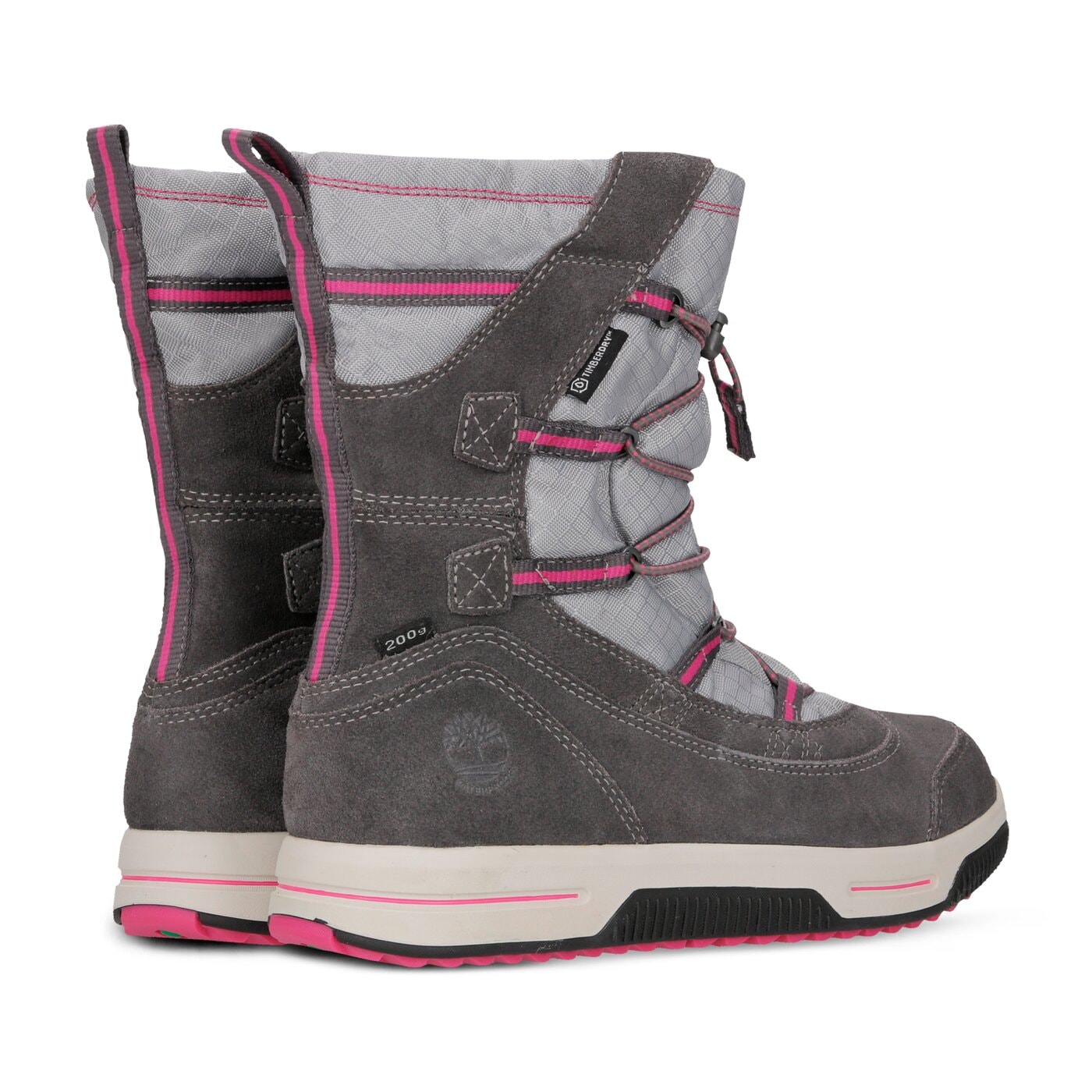 Dziecięce buty outdoor / trekkingowe TIMBERLAND SNOW STOMPER PULL ON WP a1uj7 kolor szary