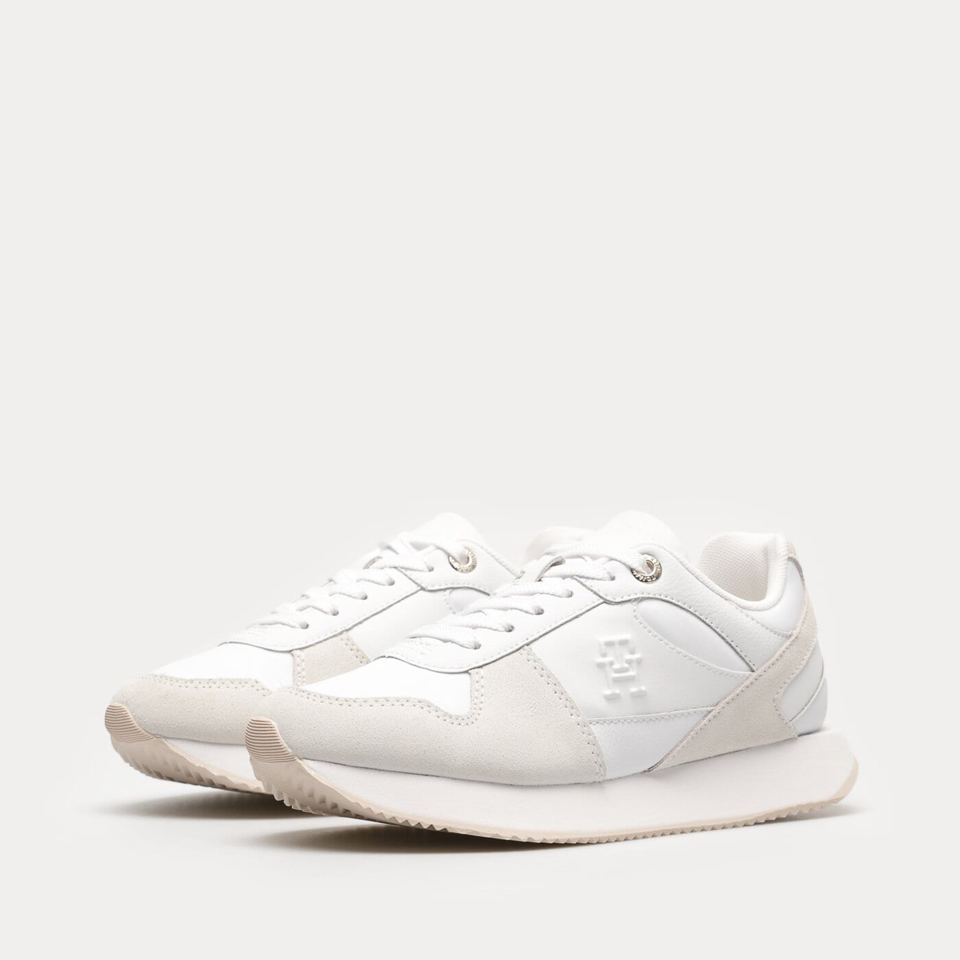 Damskie sneakersy (buty) TOMMY HILFIGER TH ESSENTIAL RUNNER fw0fw07585ybs kolor biały