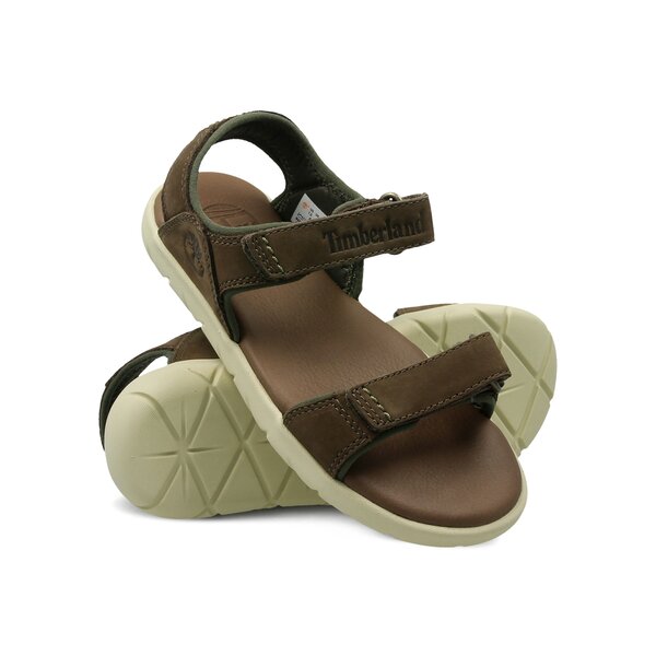 Dziecięce sandały / klapki TIMBERLAND NUBBLE SANDAL LTHR 2 STR ca1m1p kolor khaki