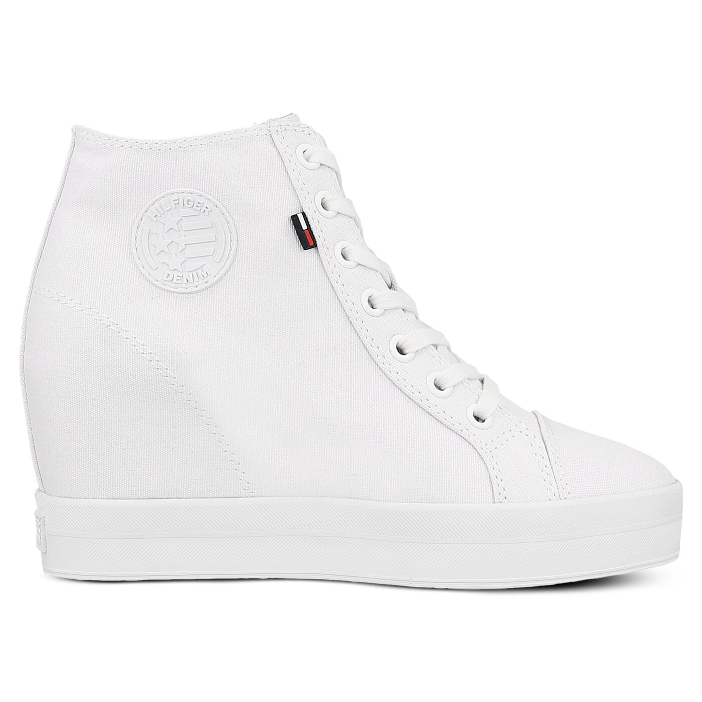 Damskie trampki TOMMY HILFIGER N1385ICE WEDGE 1D1 fw0fw00936100 kolor biały