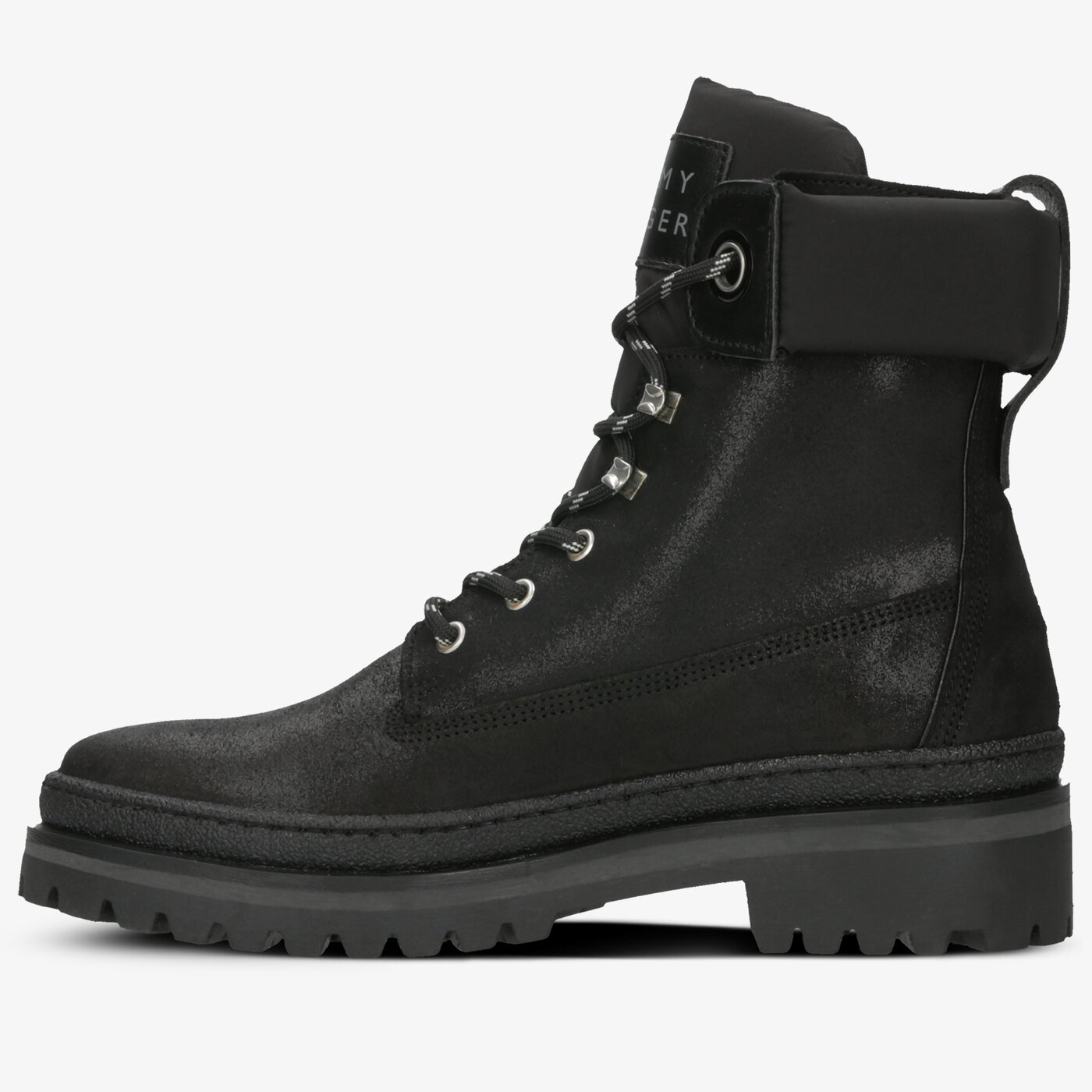 Damskie botki / sztyblety TOMMY HILFIGER SPORTY OUTDOOR LACE UP BOOTIE fw0fw04343bds kolor czarny