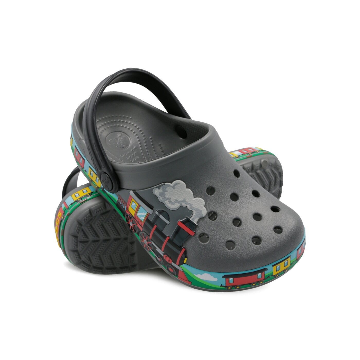 Dziecięce sandały / klapki CROCS CROCFL TRAIN BAND CLOG K 2055160dak kolor szary