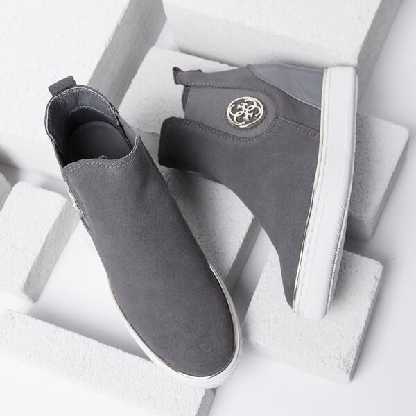 Damskie botki / sztyblety GUESS FREDA flfre3sue12grey kolor szary