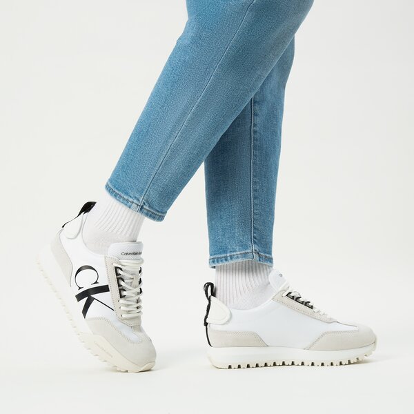 Damskie sneakersy (buty) CALVIN KLEIN NEW RETRO RUNNER LACEUP LOW yw0yw00683yaf kolor biały