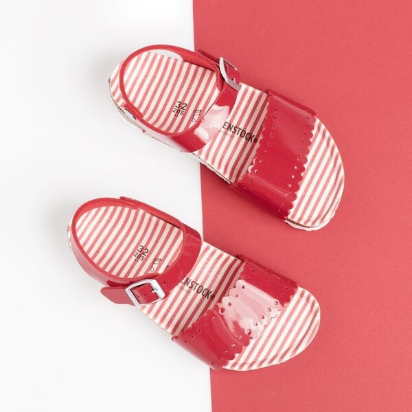 Dziecięce sandały / klapki BIRKENSTOCK MILA NAUTICAL STRIPES RED  1013524 kolor czerwony