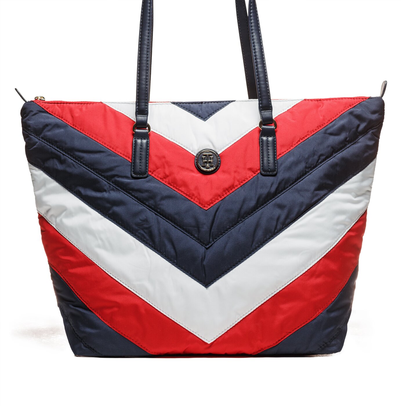 Damska torebka TOMMY HILFIGER TOREBKA POPPY TOTE CHEVRON PUF aw0aw05845901 kolor multicolor