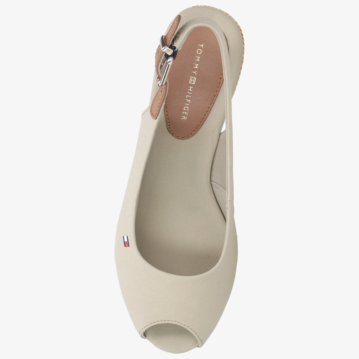Damskie szpilki / czółenka TOMMY HILFIGER ICONIC ELBA SLING BACK WEDGE fw0fw04788aep kolor beżowy