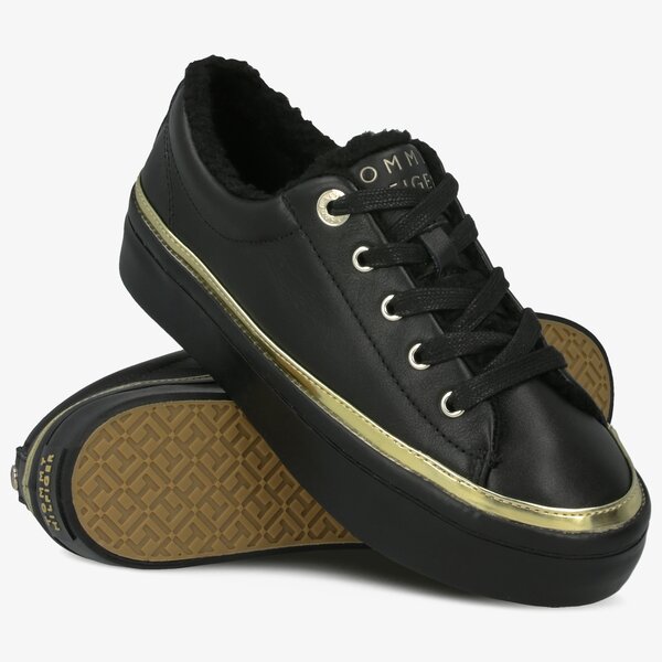 Damskie trampki TOMMY HILFIGER COSY LACE LEATHER SNEAKER fw0fw04538bds kolor czarny