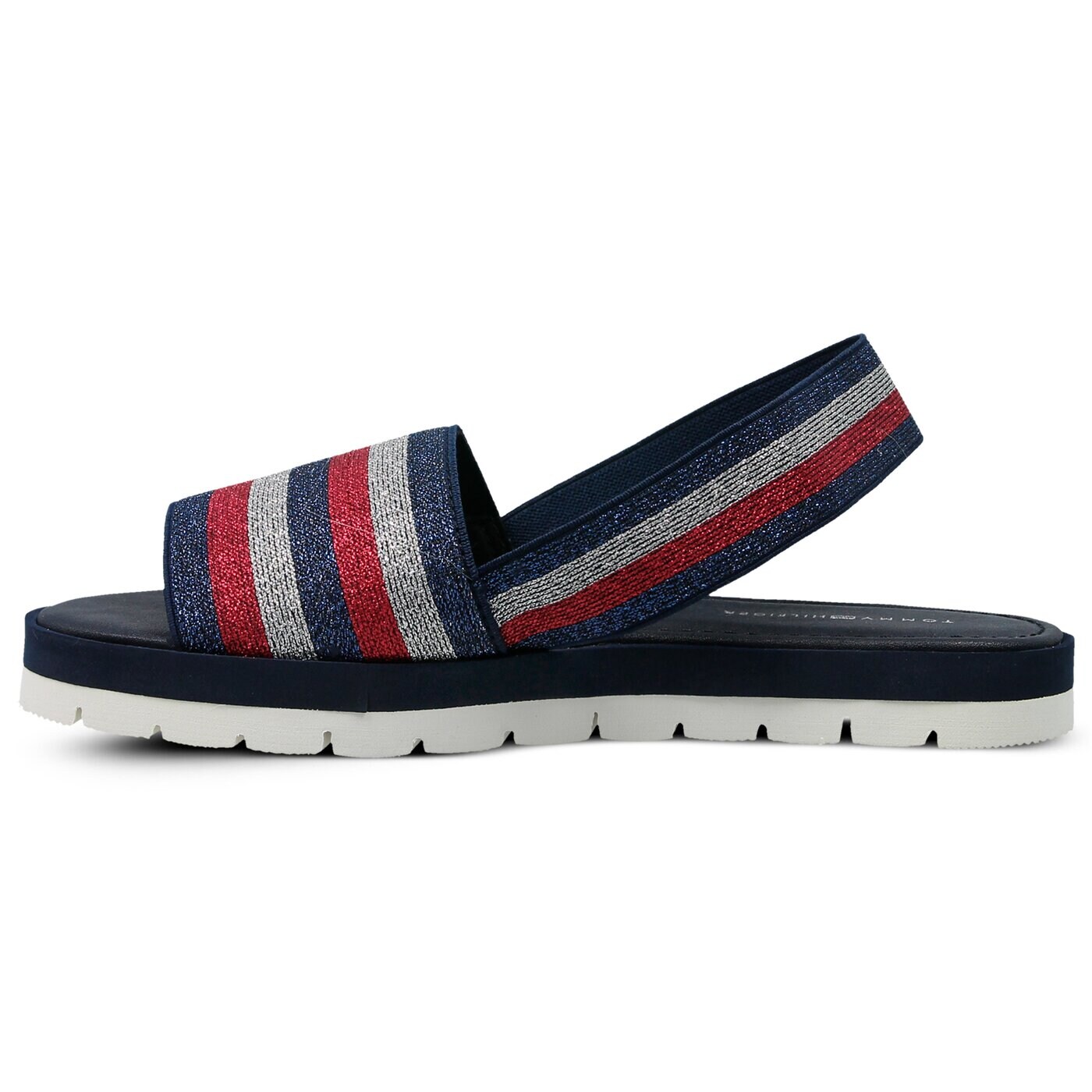 Damskie sandały TOMMY HILFIGER CORPORATE SPARKLE BEACH SLIDE fw0fw02772406 kolor granatowy