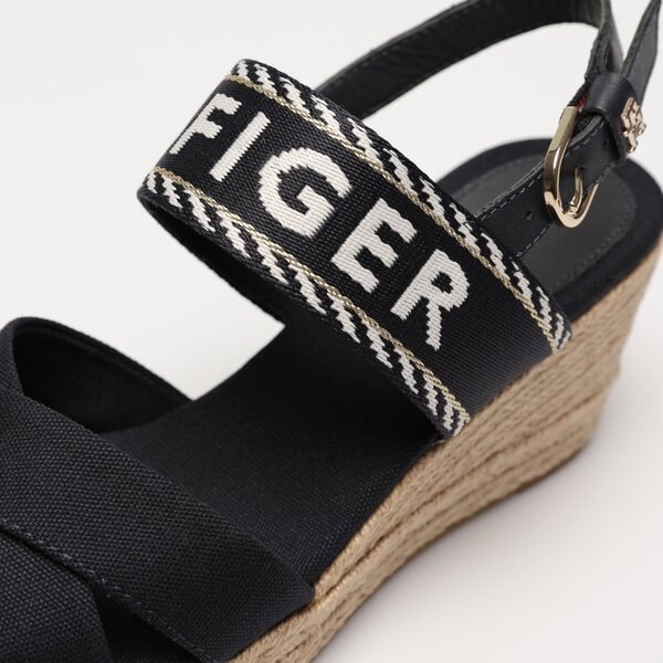 Damskie szpilki / czółenka TOMMY HILFIGER SEASONAL WEBBING MID WEDGE fw0fw07091dw6 kolor granatowy