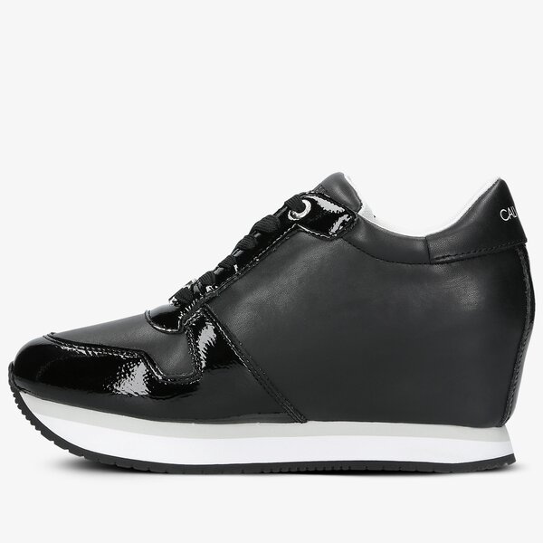 Damskie sneakersy (buty) CALVIN KLEIN WEDGE SNEAKER LACEUP PA-PL yw0yw00169bds kolor czarny