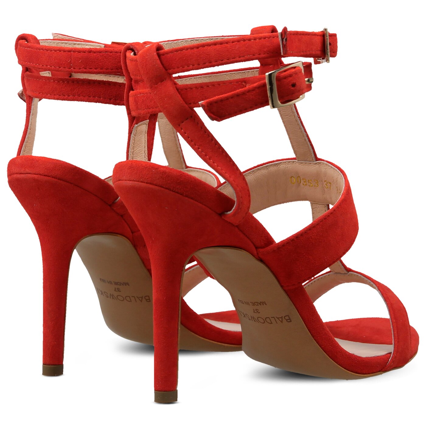 Damskie sandały BALDOWSKI SANDAŁY NA OBCASIE w00353/3436/001 kolor czerwony