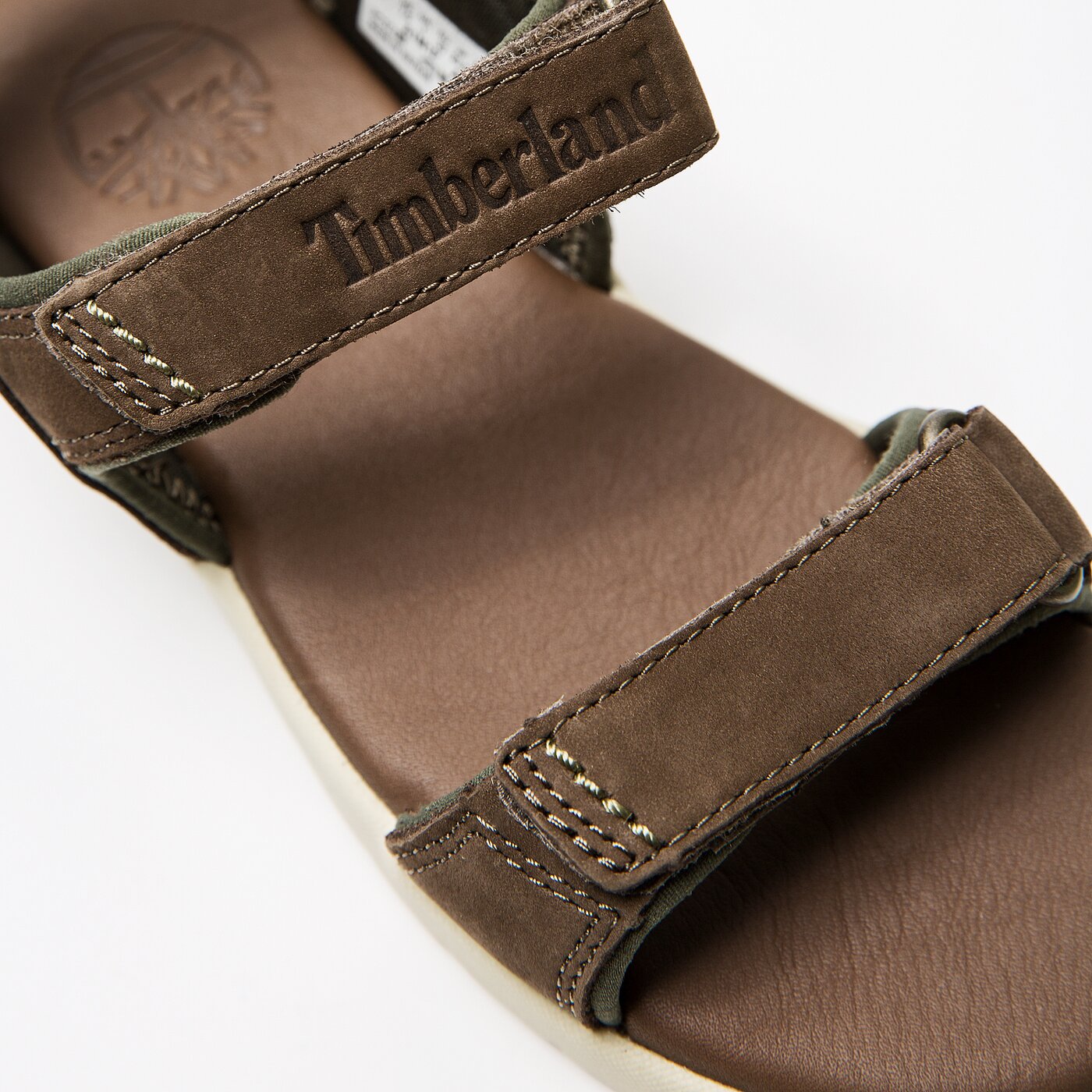 Dziecięce sandały / klapki TIMBERLAND NUBBLE SANDAL LTHR 2 STR ca1m1p kolor khaki