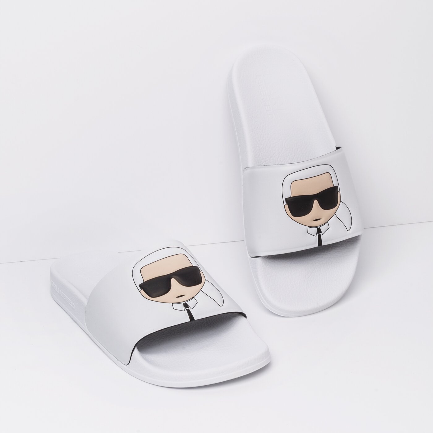 Damskie klapki KARL LAGERFELD KONDO II IKONIC SLIDE kl80905v11 kolor biały