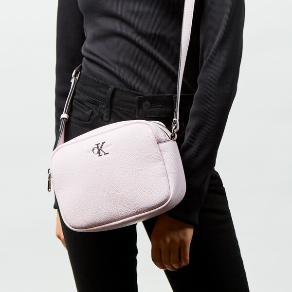 Damska torebka CALVIN KLEIN TOREBKA DOUBLE ZIP CROSSBODY k60k607479tn9 kolor różowy