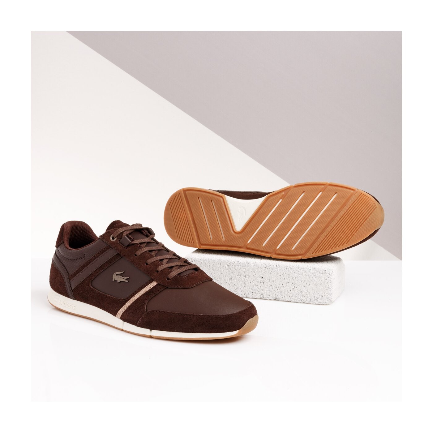 Męskie sneakersy (buty) LACOSTE MENERVA 319 1 CMA 738cma00152e2 kolor brązowy