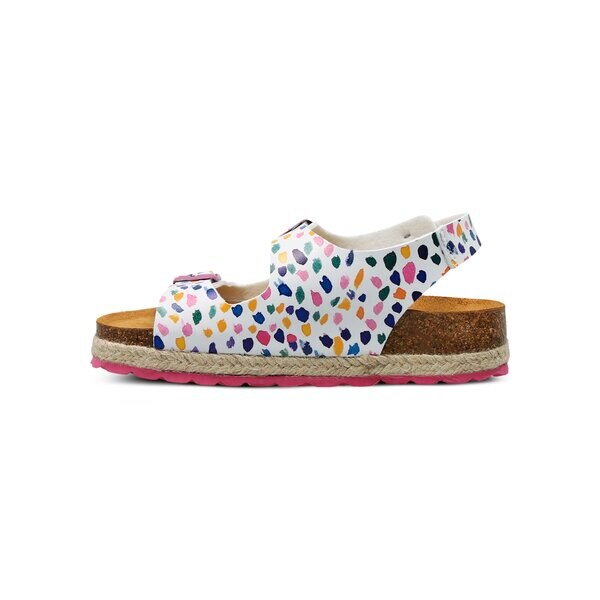 Dziecięce sandały / klapki PAEZ BIO CONGO PRINT PAINT DOTS WHITE 1832752k07-100 kolor biały