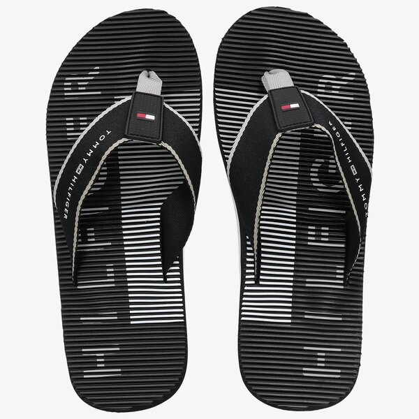 Męskie klapki TOMMY HILFIGER MASSAGE FOOTBED BEACH FLIPFLOP fm0fm03386bds kolor czarny