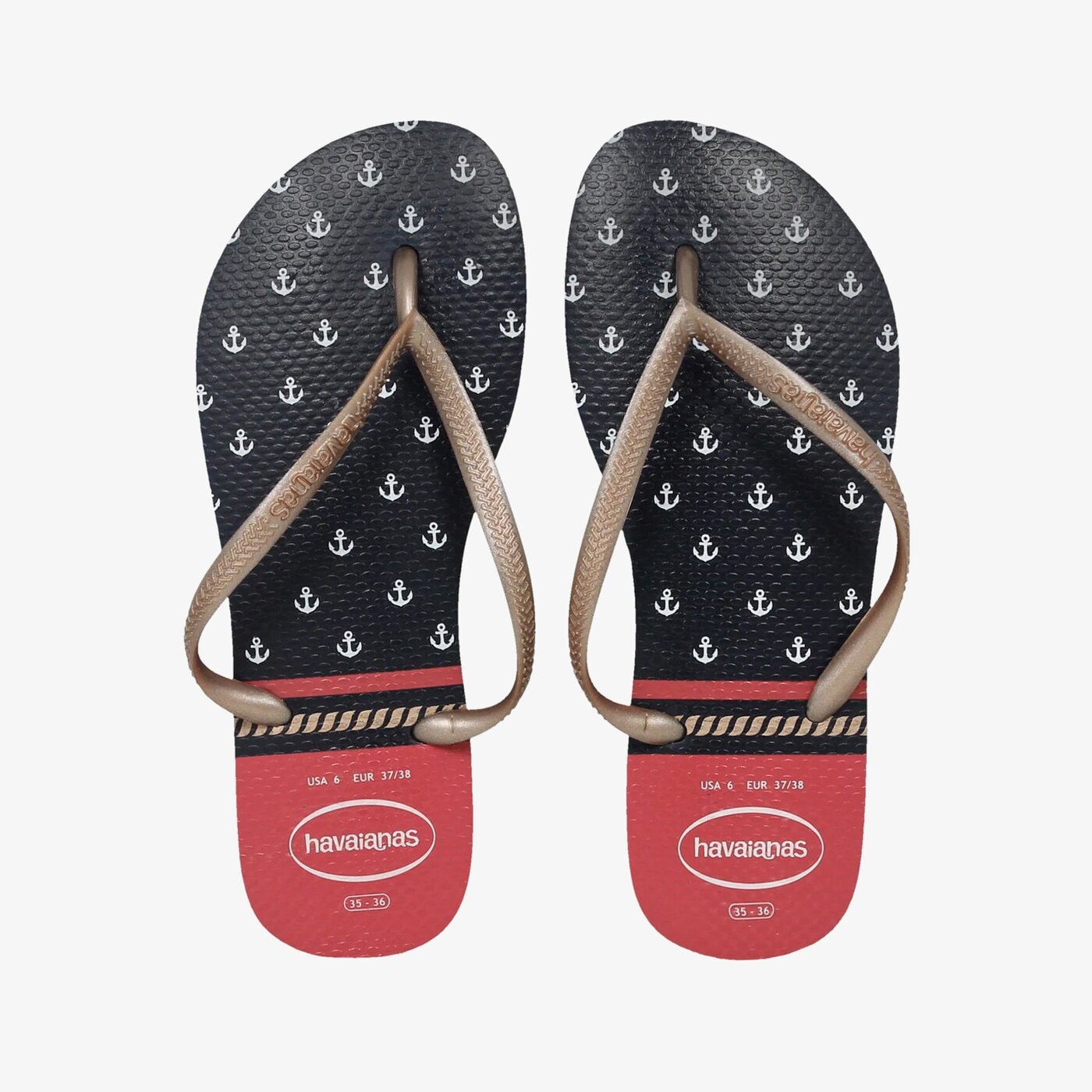 Damskie klapki HAVAIANAS SLIM NAUTICAL 41371250463 kolor granatowy