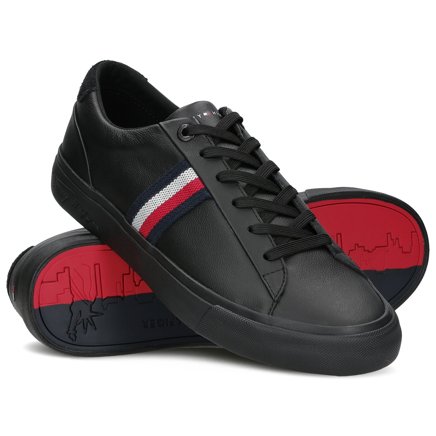 Męskie trampki TOMMY HILFIGER CORPORATE LEATHER SNEAKER fm0fm03397bds kolor czarny