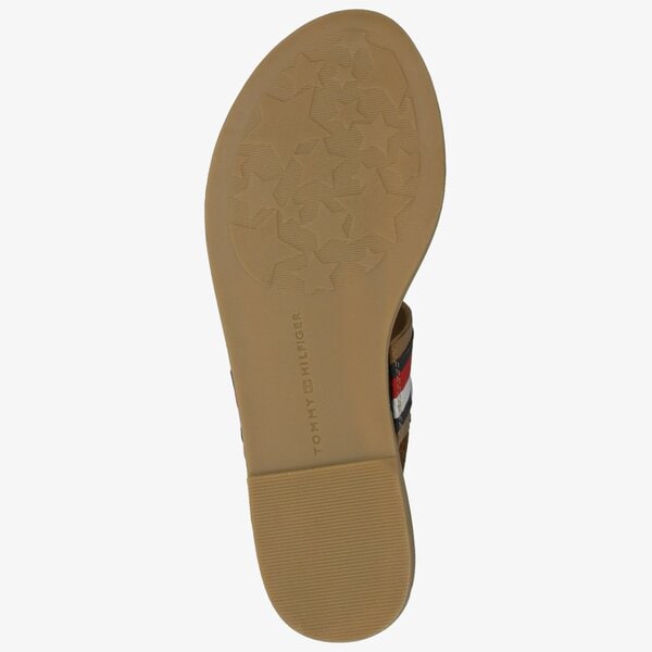 Damskie sandały TOMMY HILFIGER JENNIFER 34C FLAT SANDAL CORPORATE RIBBON fw0fw04049929 kolor brązowy