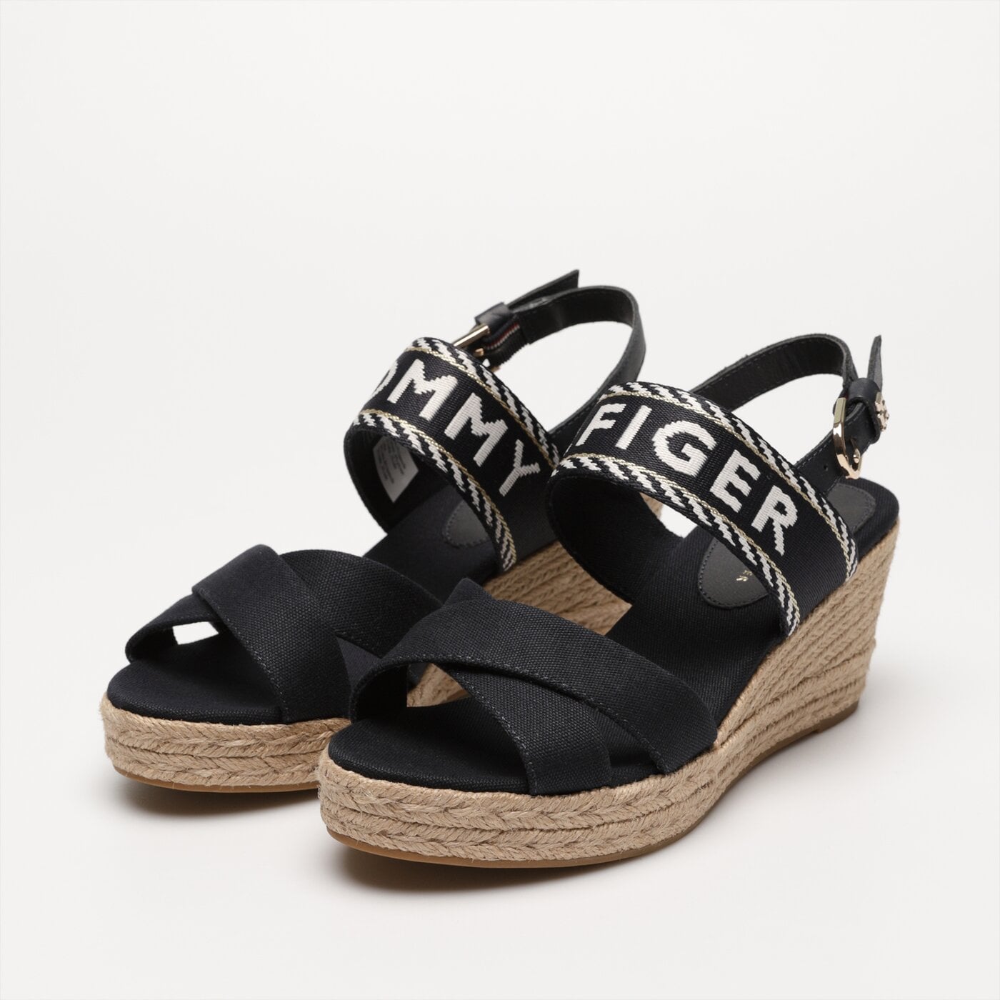 Damskie szpilki / czółenka TOMMY HILFIGER SEASONAL WEBBING MID WEDGE fw0fw07091dw6 kolor granatowy