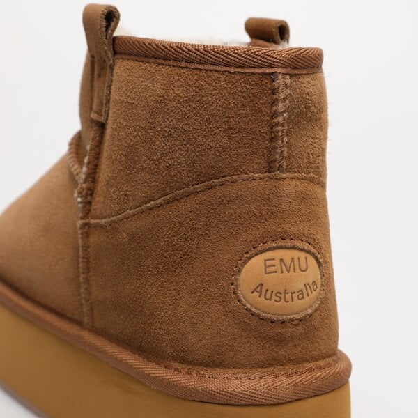 Damskie botki / sztyblety EMU AUSTRALIA FOYFLATFORM MICRO w13073chestnut kolor brązowy