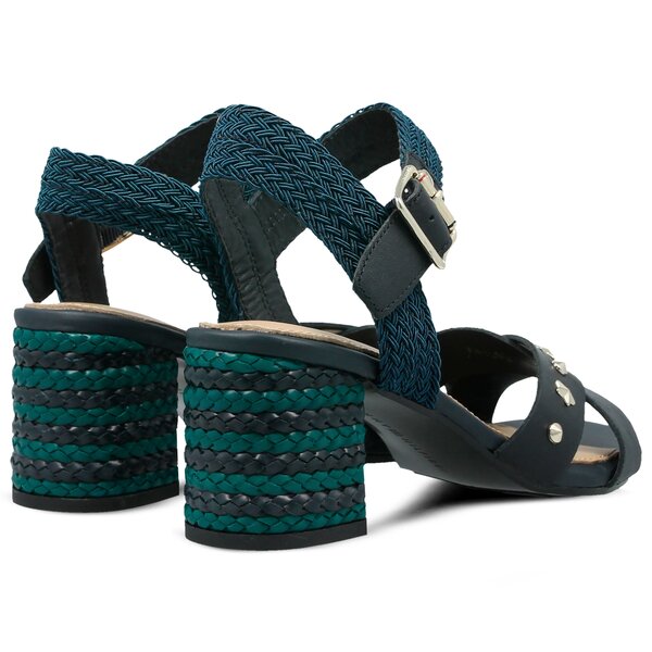 Damskie sandały TOMMY HILFIGER MID HEEL SANDAL STAR STUDS fw0fw02819403 kolor granatowy