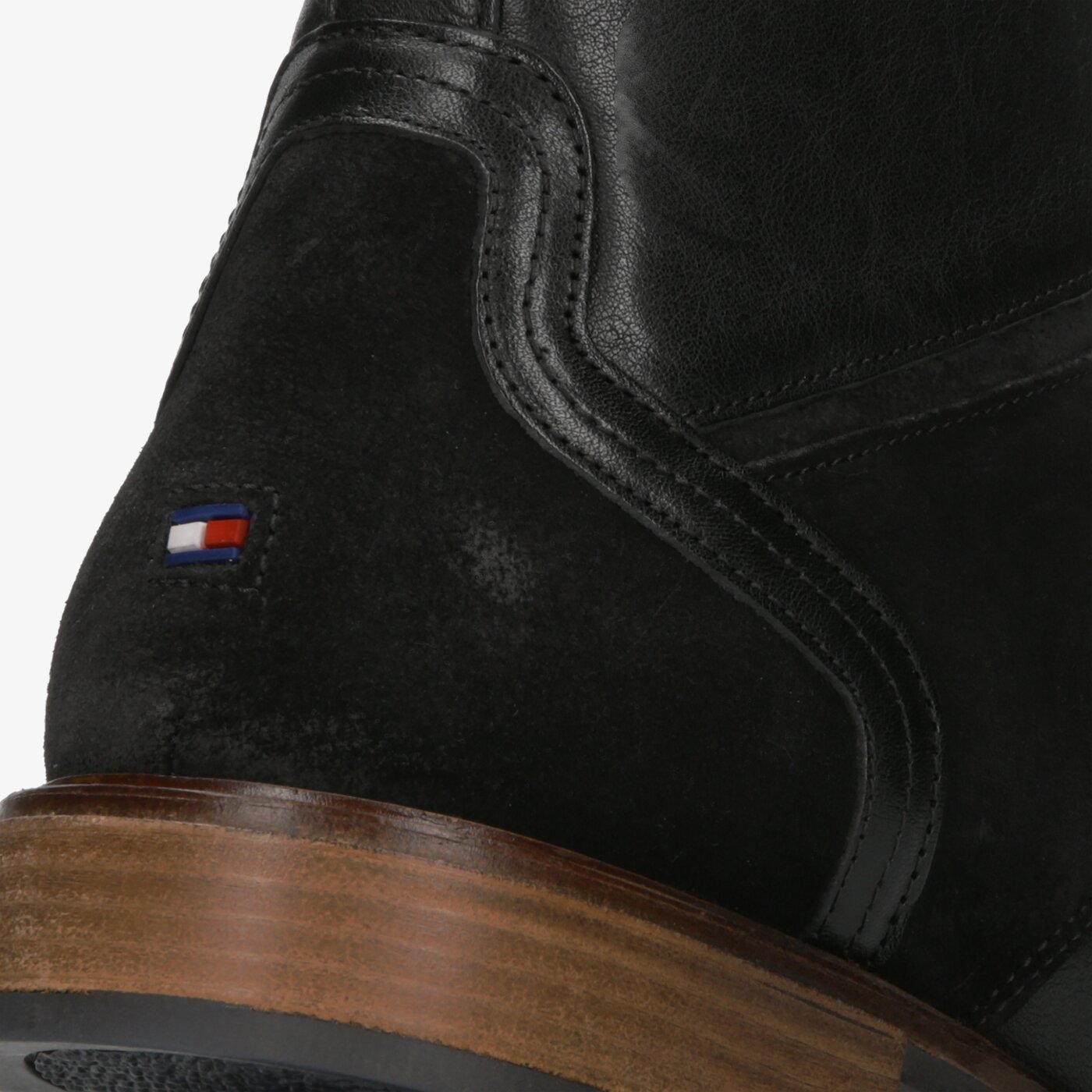 Męskie buty za kostkę TOMMY HILFIGER ELEVATED TALL LEATHER MIX BOOT fm0fm02456990 kolor czarny