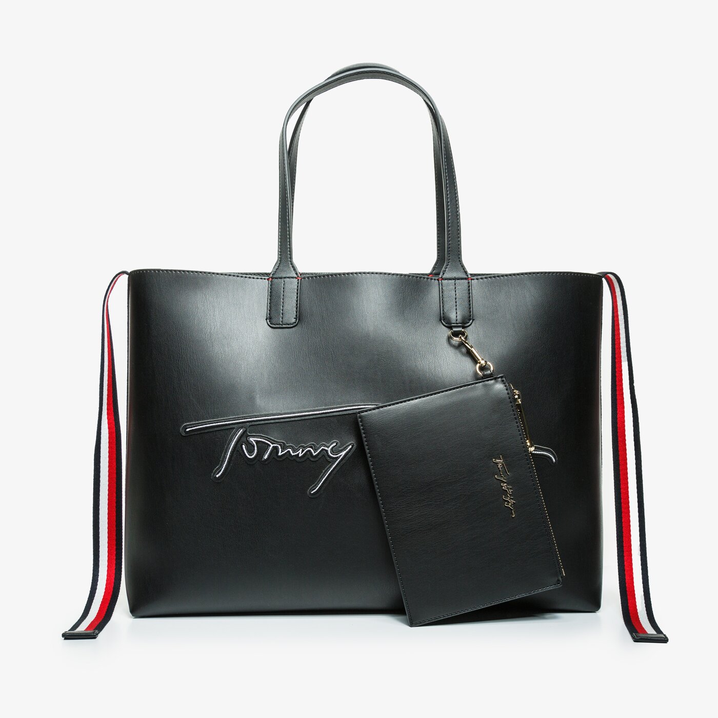 Damska torebka TOMMY HILFIGER TOREBKA ICONIC TOMMY TOTE SIGNATURE aw0aw09707bds kolor czarny